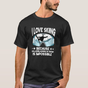 T-shirt I Love Ski Ski Sports Skier Snowboard Winter Ga