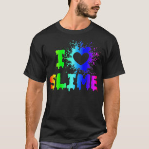 T-shirt I Love Slime Funny Arc-en-ciel brillant Craft Spla