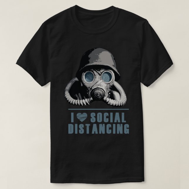 T-shirt I Love social distancing (Design devant)