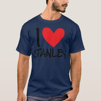 T-shirt I Love Stanley Nom Coeur Personnalisé Hommes Guy B