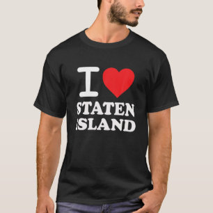 T-shirt I Love Staten Island Red Heart meme drôle