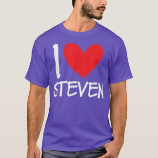 T-shirt I Love Steven Nom Hommes Personnalisés Guy BFF Coe