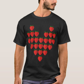 T-shirt I Love Strawberries Berry Heart Fruit Art