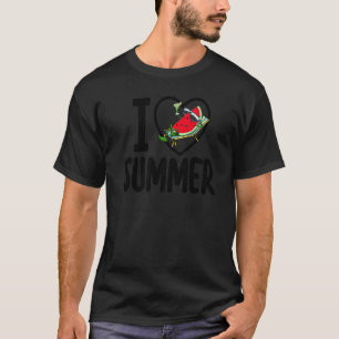 T-shirt I Love Summer Watermelon Women Love Melon Fruit