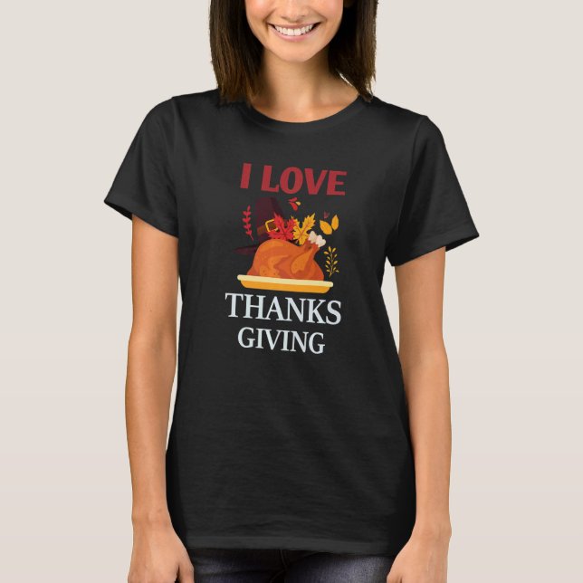T-shirt I Love Thanksgiving Costume Turkey Day Pilgrim Boy (Devant)