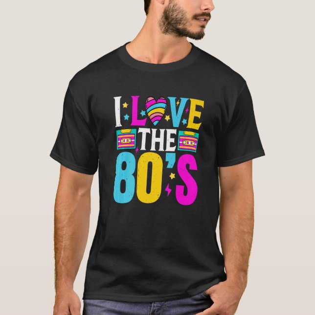 T-shirt I Love The 80s Classic Costume Né En 1980 (Devant)