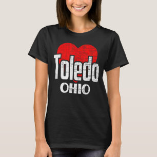 T-shirt I Love Toledo Ohio Retro Big Heart Toledo Vacances