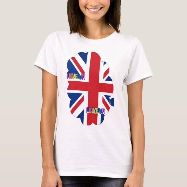 T-shirt I Love UK Art Print (Devant)