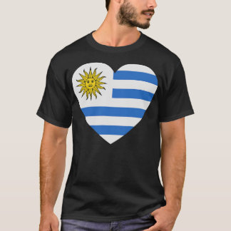 T-shirt I Love Uruguay HeartFormé drapeau uruguayen