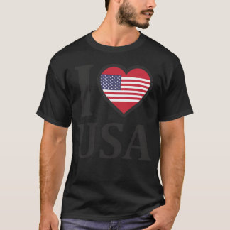 T-shirt i love usa friends