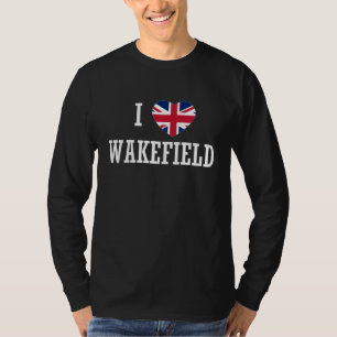 T-shirt I Love Wakefield Angleterre Union Jack Drapeau Coe