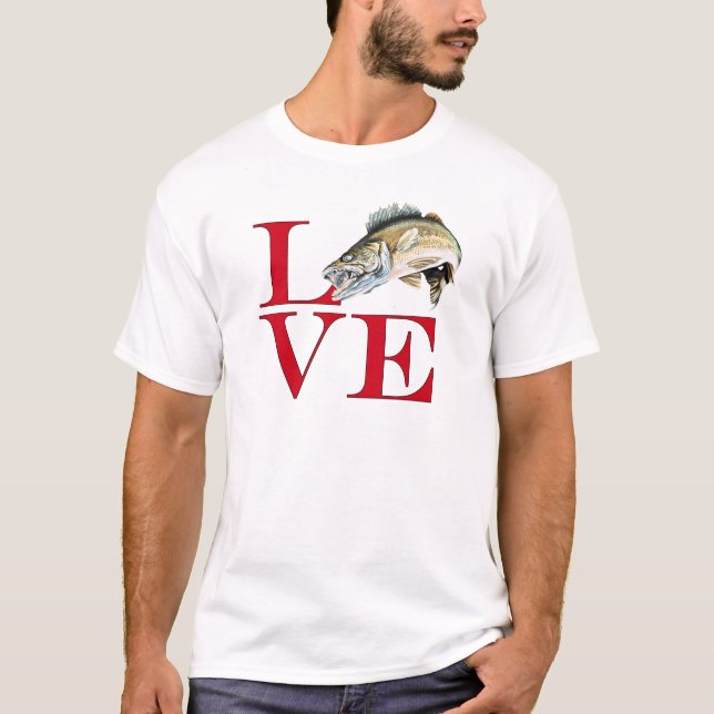 T-shirt I Love Walleye (Devant)