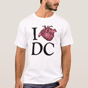 T-shirt I Love Wash, DC avec un coeur anatomiquement corre