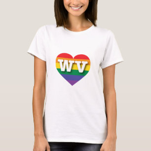 T-shirt I Love West Virginia Rainbow Heart
