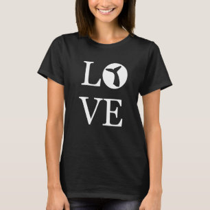 T-shirt I Love Whales Silhouette Whale Tail Ocean Animal