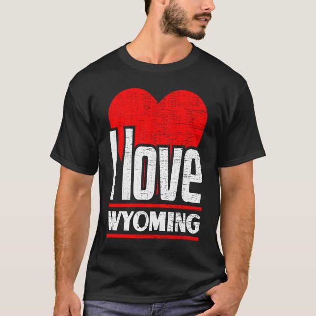 T-shirt I Love Wyoming Best Home State I Heart Wyoming (Devant)
