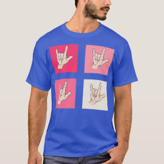 T-shirt I Love You in ASL Pink I