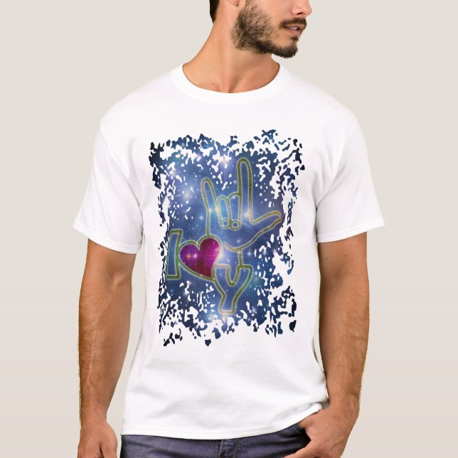 T-shirt I LOVE YOU / langue des signes (Devant)