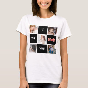 T-shirt ''I Love you maman'' mignon 5 photo collage T-shir