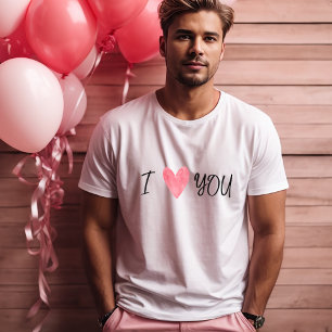 T-shirt "I Love You" Téméraire Aquarelle Coeur hommes