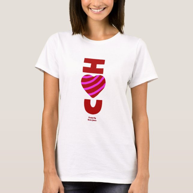 T-shirt I Love You Women's White Basic T Shirt (Devant)