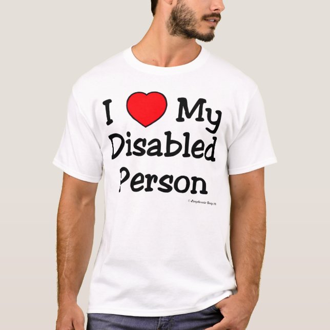 T-shirt I Luv mon handicapé (lumière) (Devant)