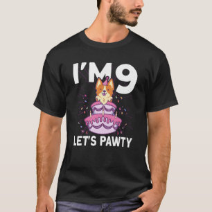 T-shirt I m 9 anniversaire Fête de Chien Enfants 9e Annive