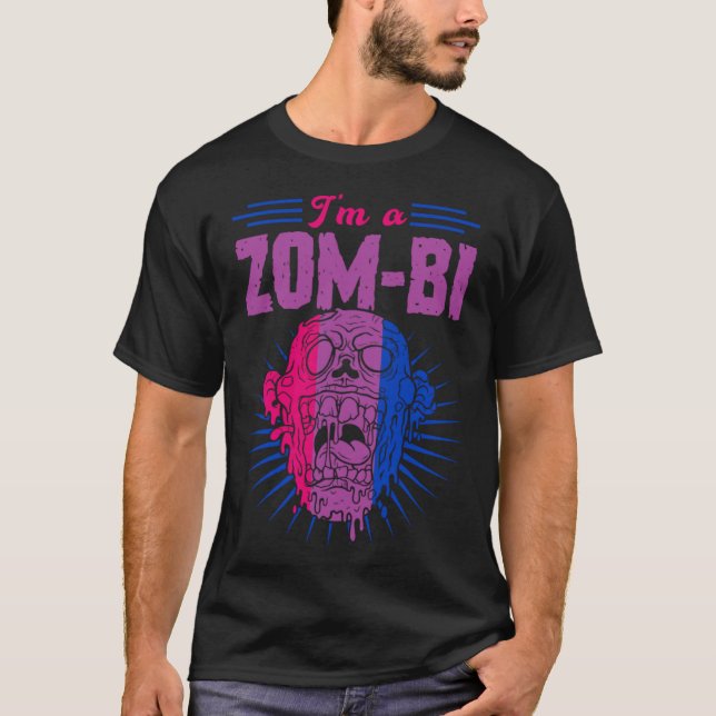 T-shirt I m A Zom Bi Bisexual Zombie Pride Scary Halloween (Devant)