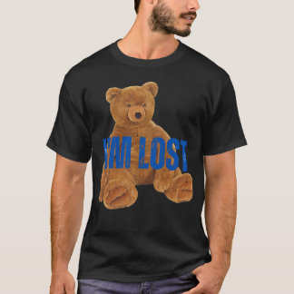 T-shirt I m lost Bear Novelty 90s retro  funny