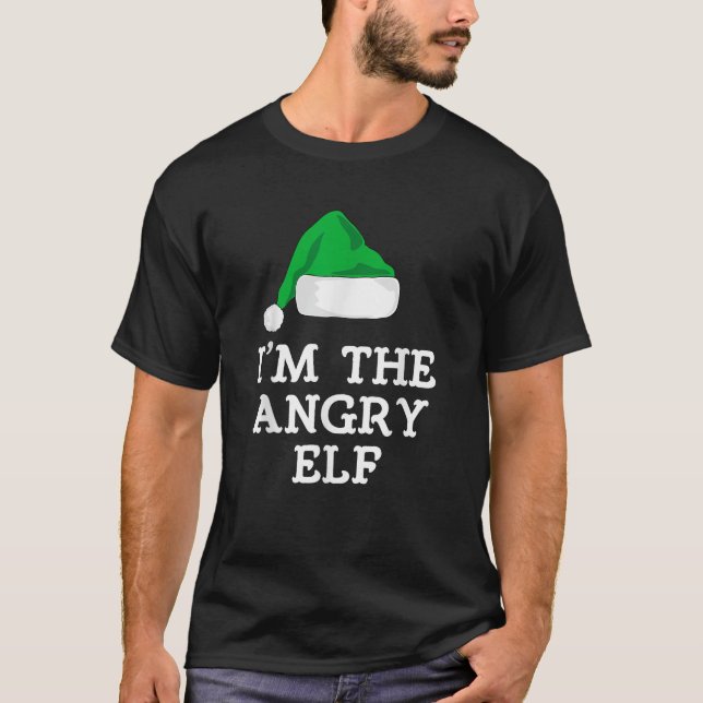 T-shirt I m The Angry Elf Funny Christmas Pajama  (Devant)
