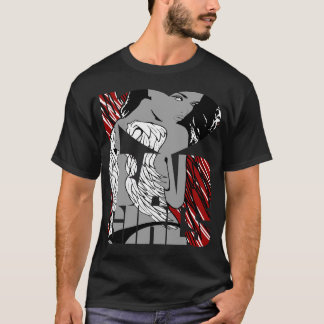 T-shirt I mauvaises filles 2,1 de coeur - noir