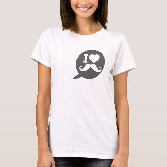 T-shirt I moustache de coeur (Devant)