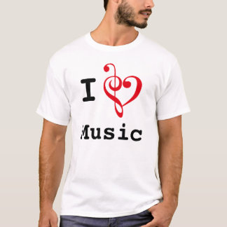T-shirt I musique de coeur (style original)