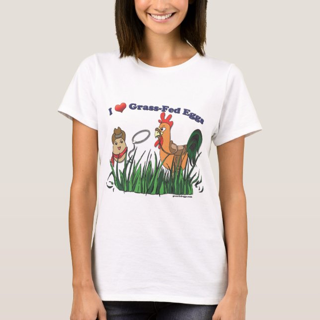 T-shirt I oeufs engraissés aux champs de coeur (Devant)
