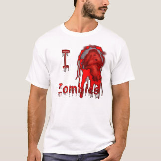 T-shirt I peau légère de zombis de coeur