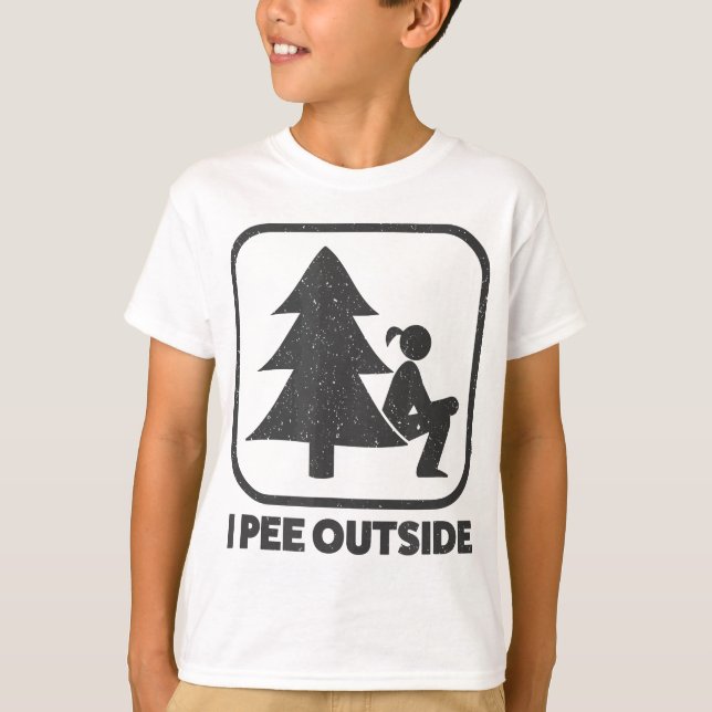 T-shirt I Pee Outside Girl Sign Funny Camping (Devant)