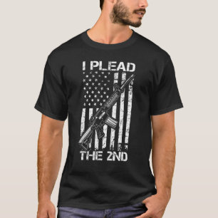 T-shirt I Plead Le 2ème Amendement AR15 USA Flag Pro Gun R