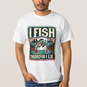 T-shirt I Poisson Donc Je Mens, Angler Humour Art