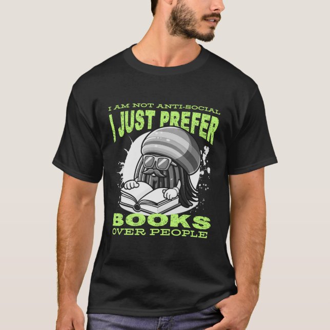 T-shirt I prefer books (Devant)