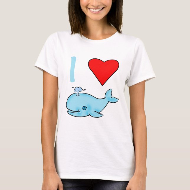 T-shirt I produits de baleines de coeur (Devant)