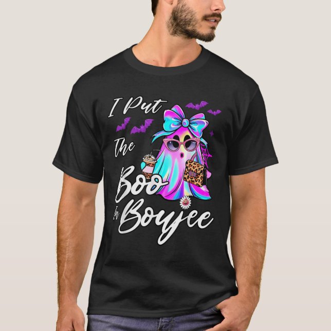 T-shirt I Put The Boo In Boujee Funny Leopard Boujie Ghost (Devant)
