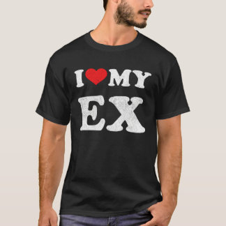T-shirt I Red Heart My Ex Wife Husband Outfit I Love My Ex