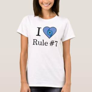 T-shirt I règle #7 de coeur ! Coeur bleu - disparaissent