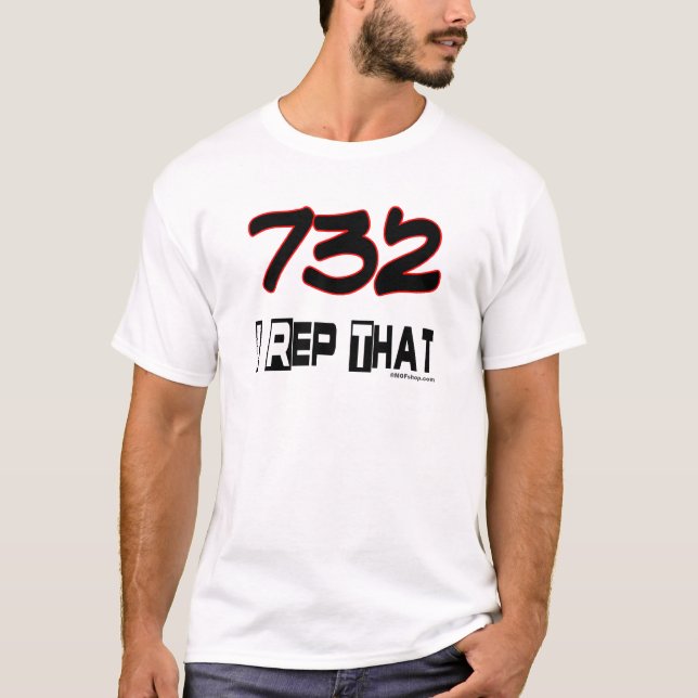 T-shirt I représentant cet indicatif régional 732 (Devant)