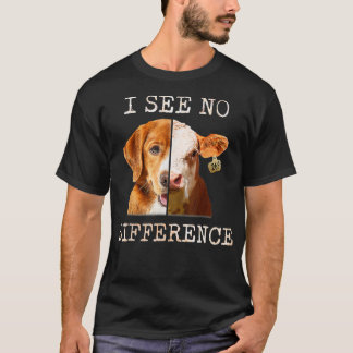 T-shirt I See No Difference Vegetarian Vegan Cow And Dog L