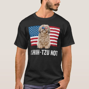 T-shirt I Shih Tzu Pas Américain Drapeau Propriétaire Chih
