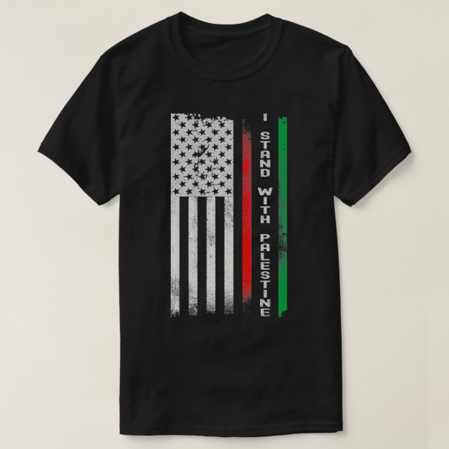 T-shirt I Stand with Palestine flag Premium (Design devant)