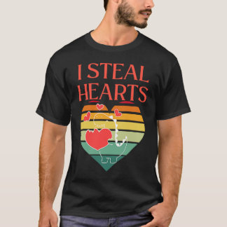 T-shirt I Steal Hearts Cute Dino Valentines Day