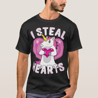 T-shirt I Steal Hearts Unicorn Valentines Day