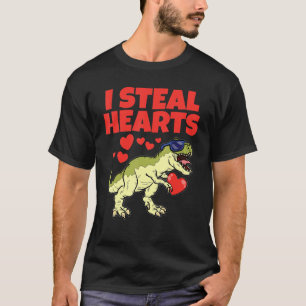 T-shirt I Steal Hearts Valentines Day mignonne Dinosaure T